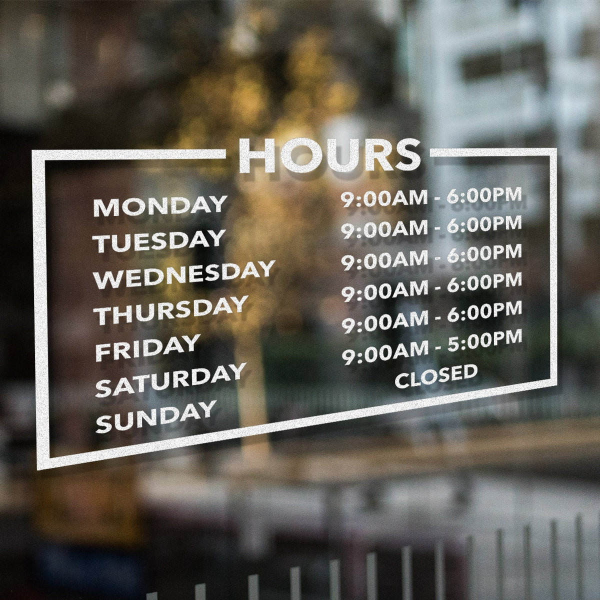 Business Hours Decal: Store Front Window Sign, Boutique Office Decor