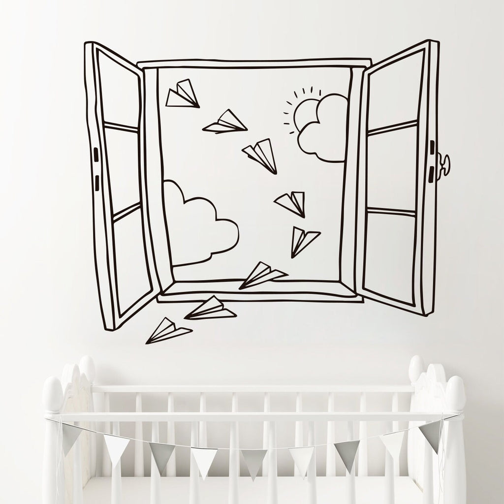 Paper Airplanes Vinyl Wall Decal: Kids Room Decor
