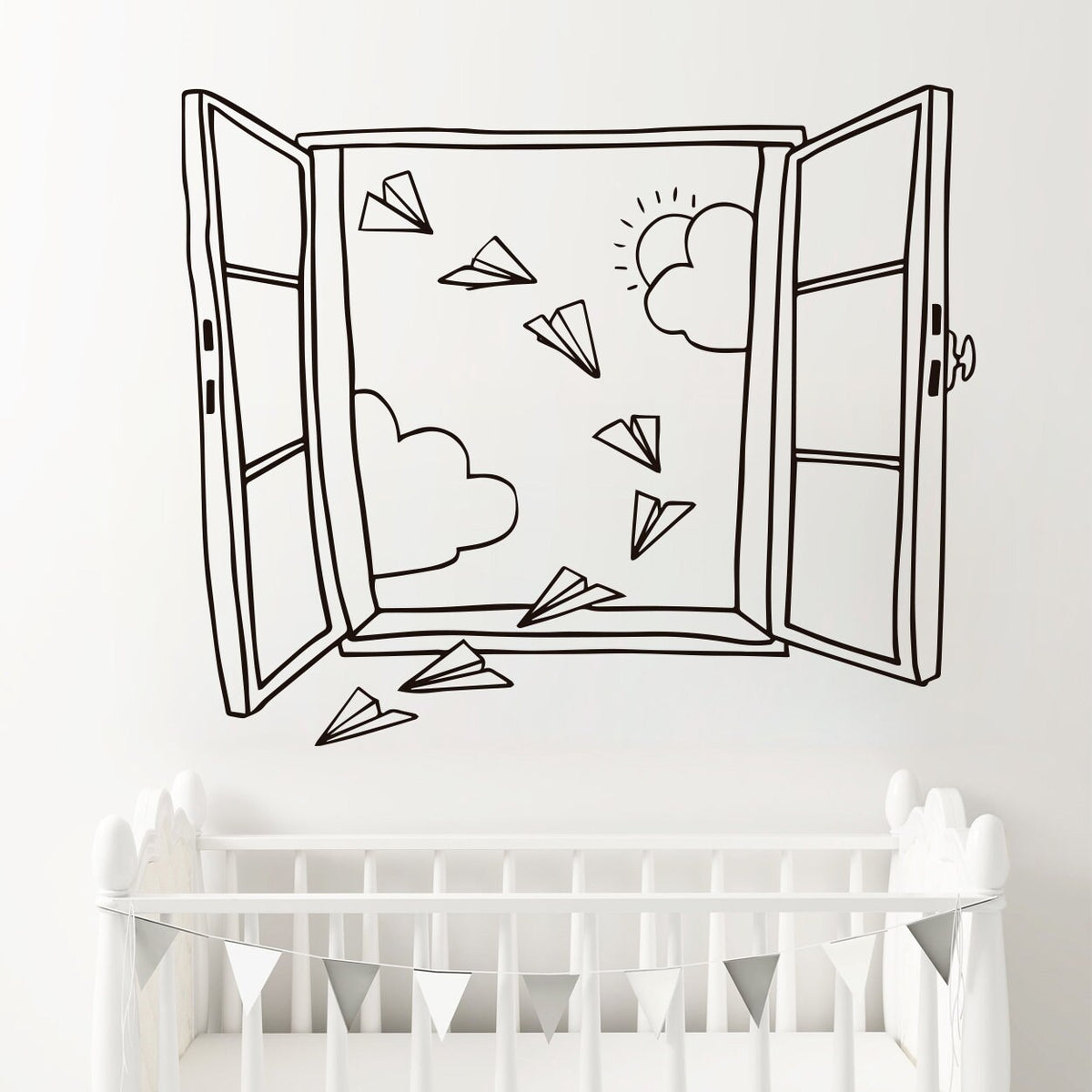 Paper Airplanes Vinyl Wall Decal: Kids Room Decor