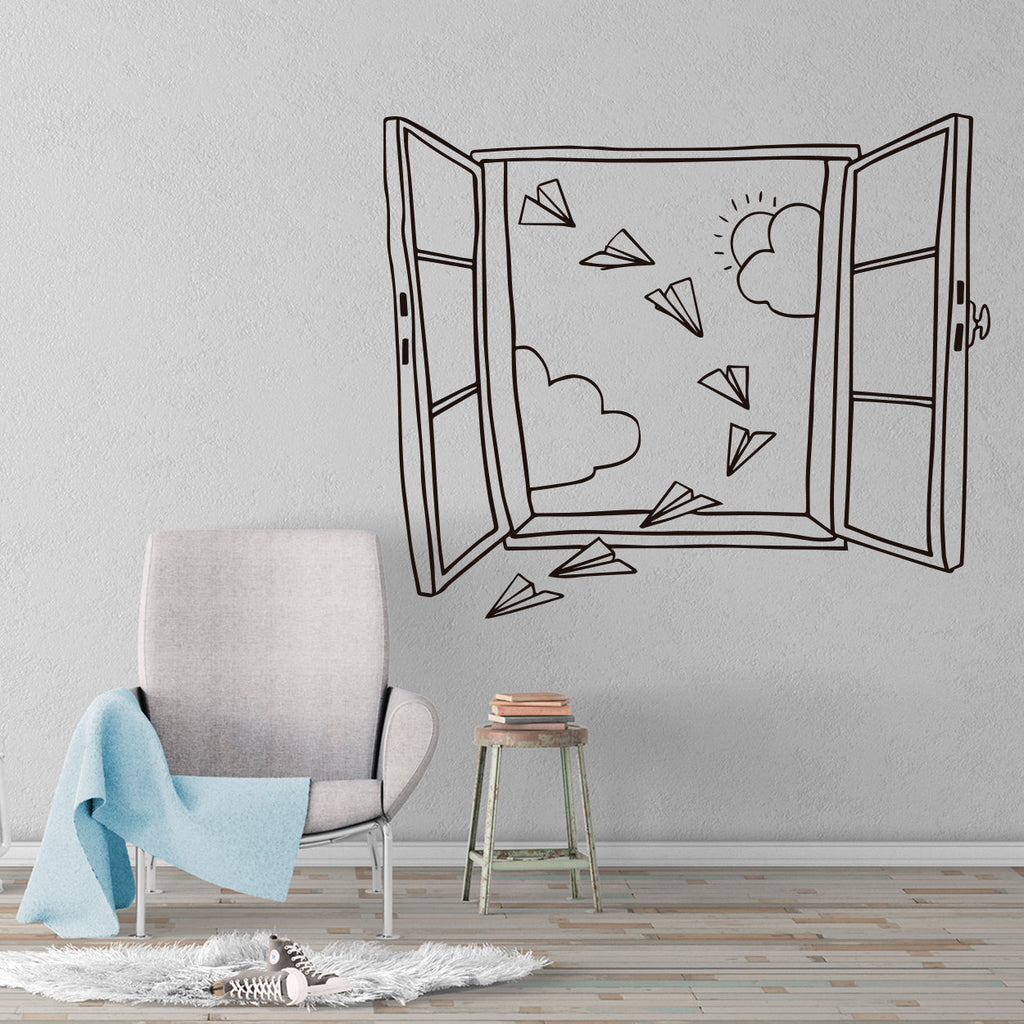 Paper Airplanes Vinyl Wall Decal: Kids Room Decor