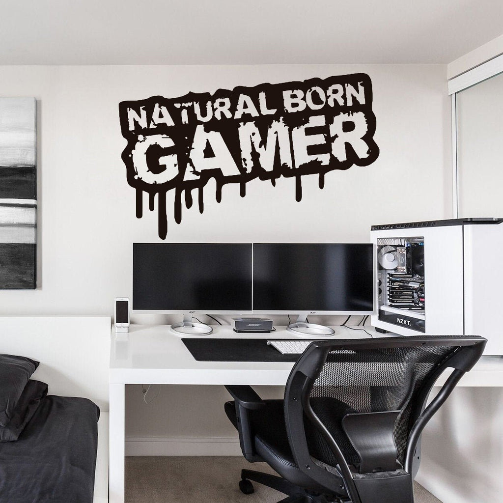 Natural Born Gamer Wall Decal: Gaming Room Decor