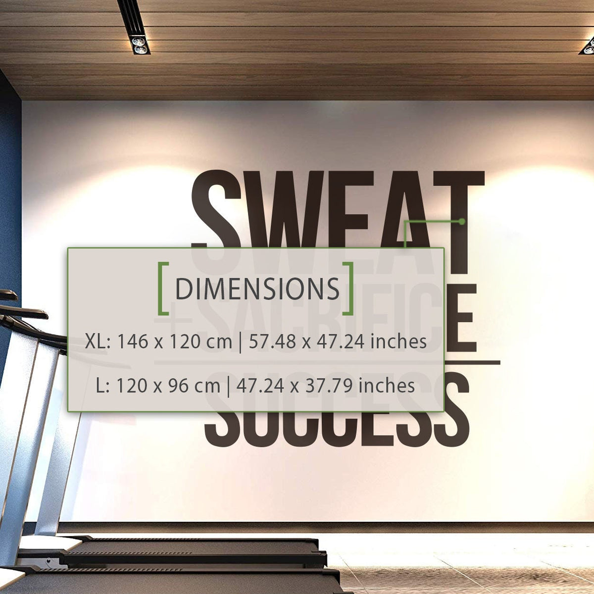 Gym Wall Decal: Sweat Sacrifice Success, Fitness Decor