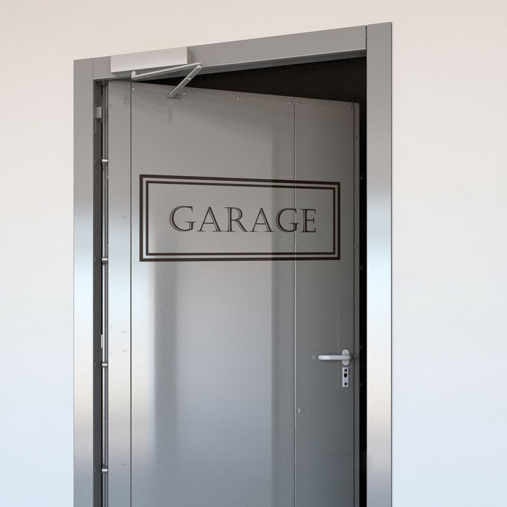 Garage Door Vinyl Decal: Organization Sticker, Garage Decor (18x7 inches)