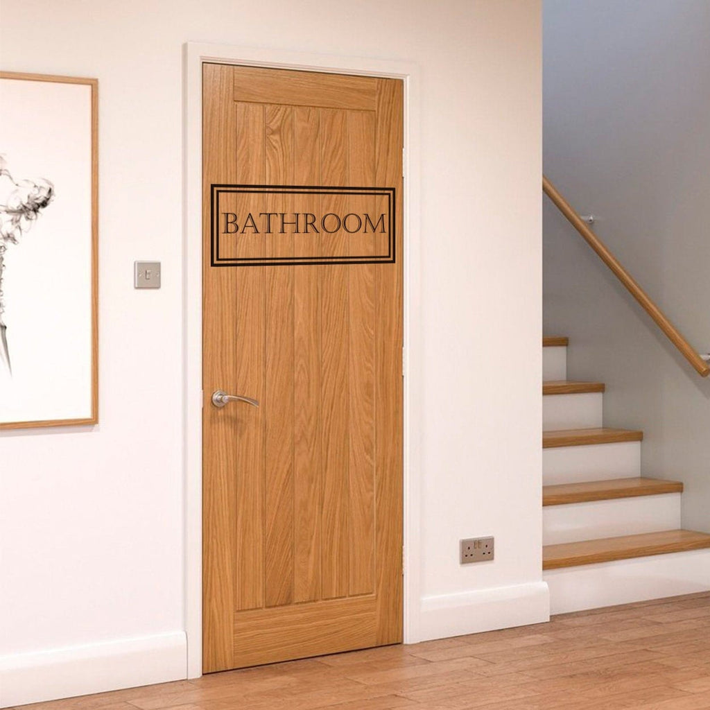 Bathroom Door Vinyl Decal: Modern Organization Sticker