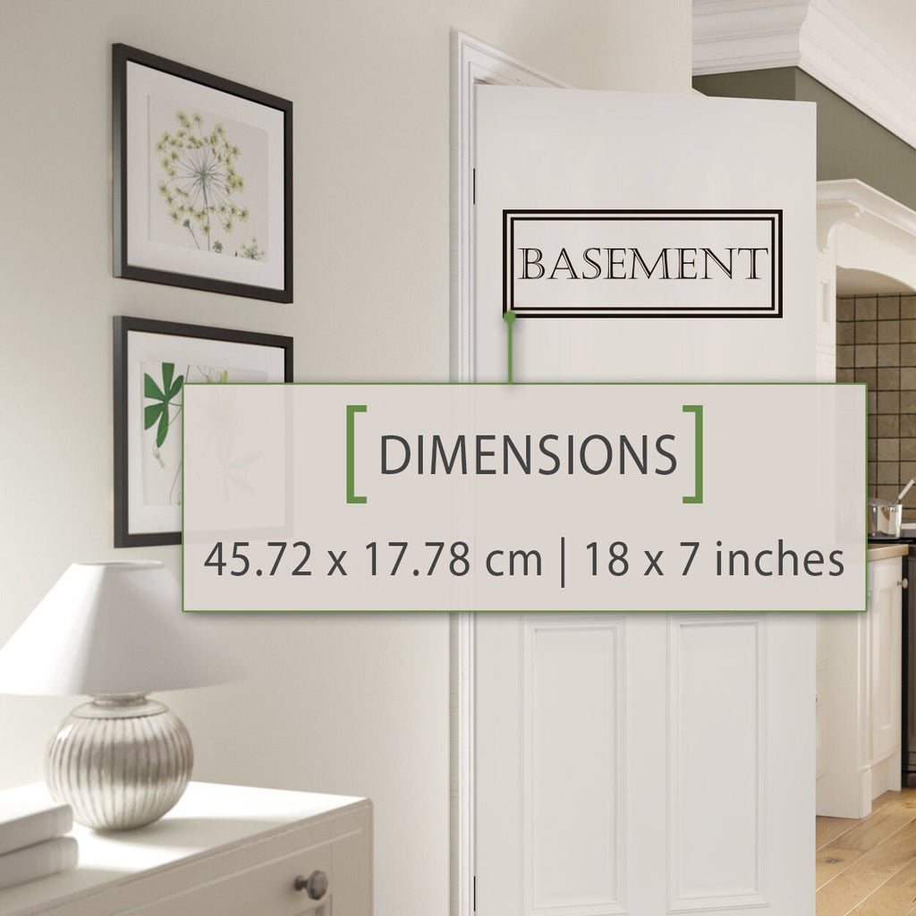 Basement Door Vinyl Decal: Organization Sticker