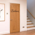 Bathroom Vinyl Decal: Door Sticker, Home Decor (15x4.85 inches)