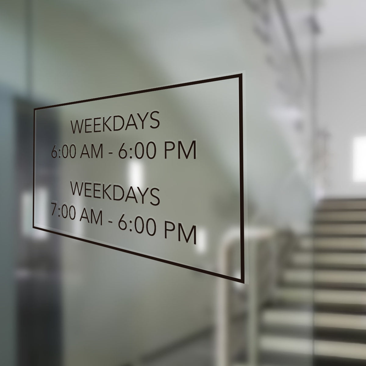 Store Front Hours Vinyl Decal - Business Window Sign
