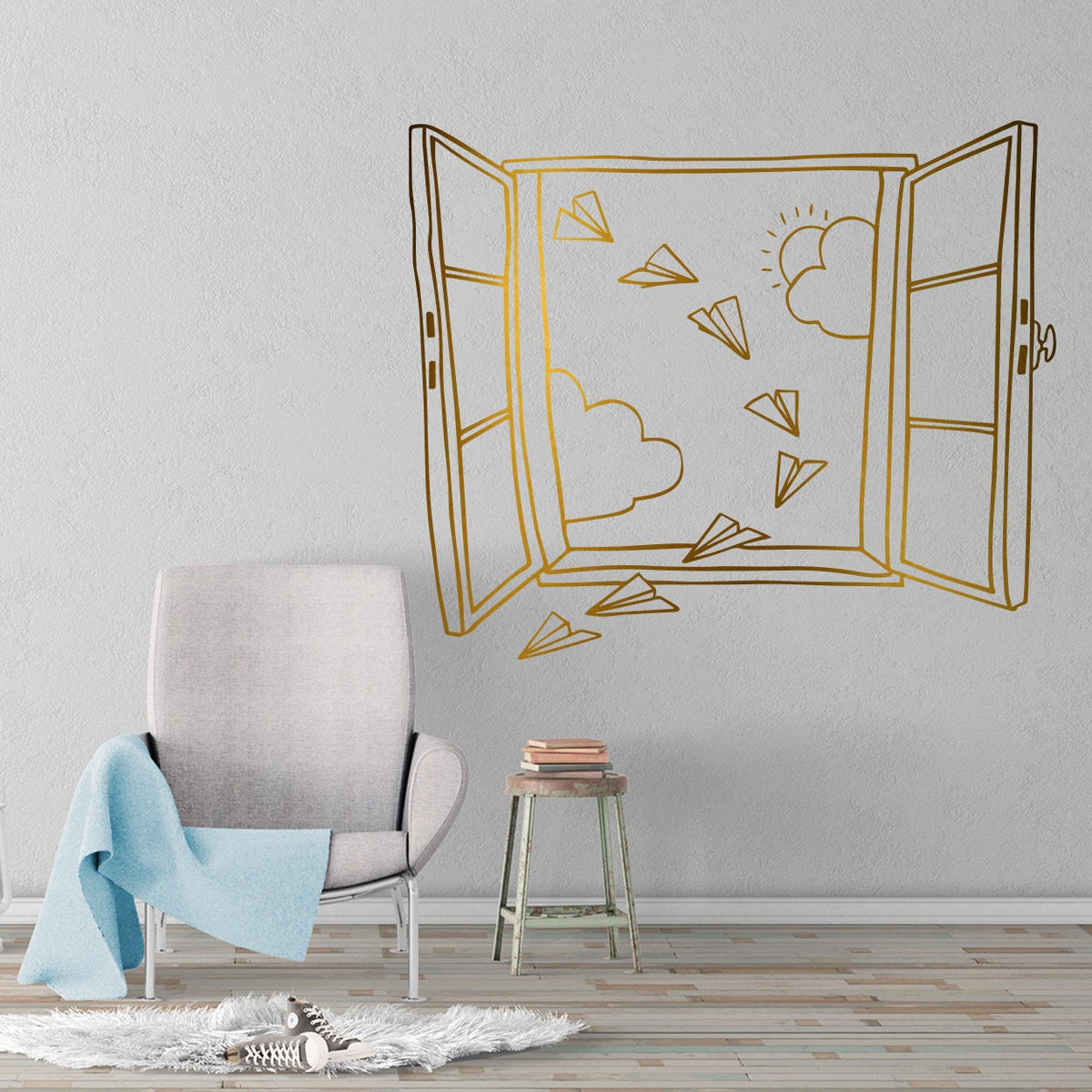 Paper Airplanes Vinyl Wall Decal: Kids Room Decor