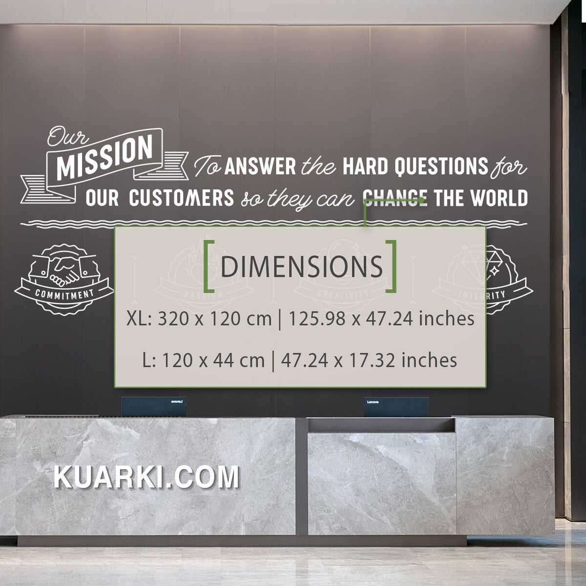 Mission & Values Office Wall Decal: Lobby Decor, Office Signs
