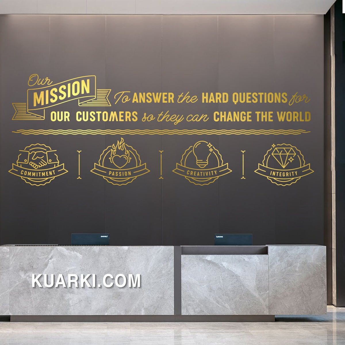 Mission & Values Office Wall Decal: Lobby Decor, Office Signs