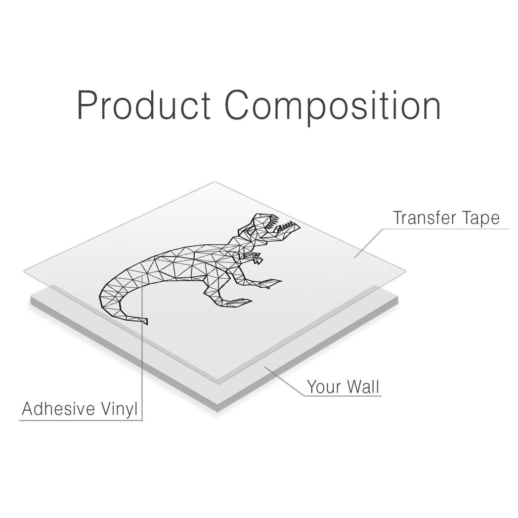 Geometric Dinosaur Wall Decal: T-Rex Kids Room Decor