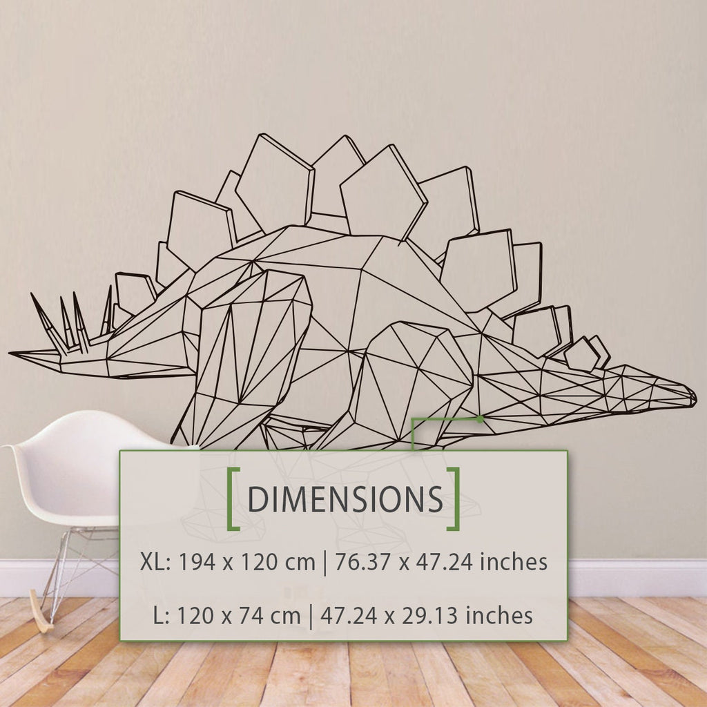 Geometric Stegosaurus Wall Decal: Minimalist Dinosaur Decor