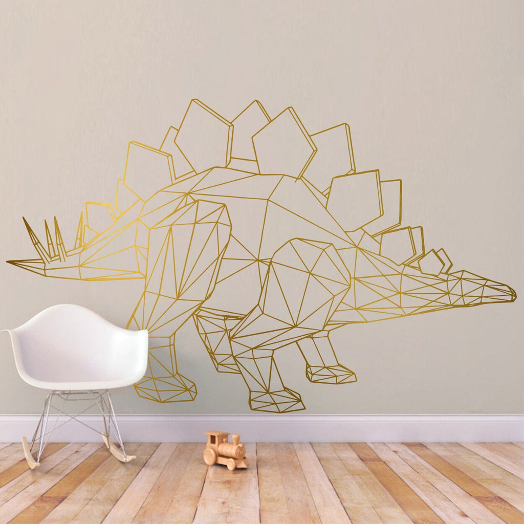 Geometric Stegosaurus Wall Decal: Minimalist Dinosaur Decor