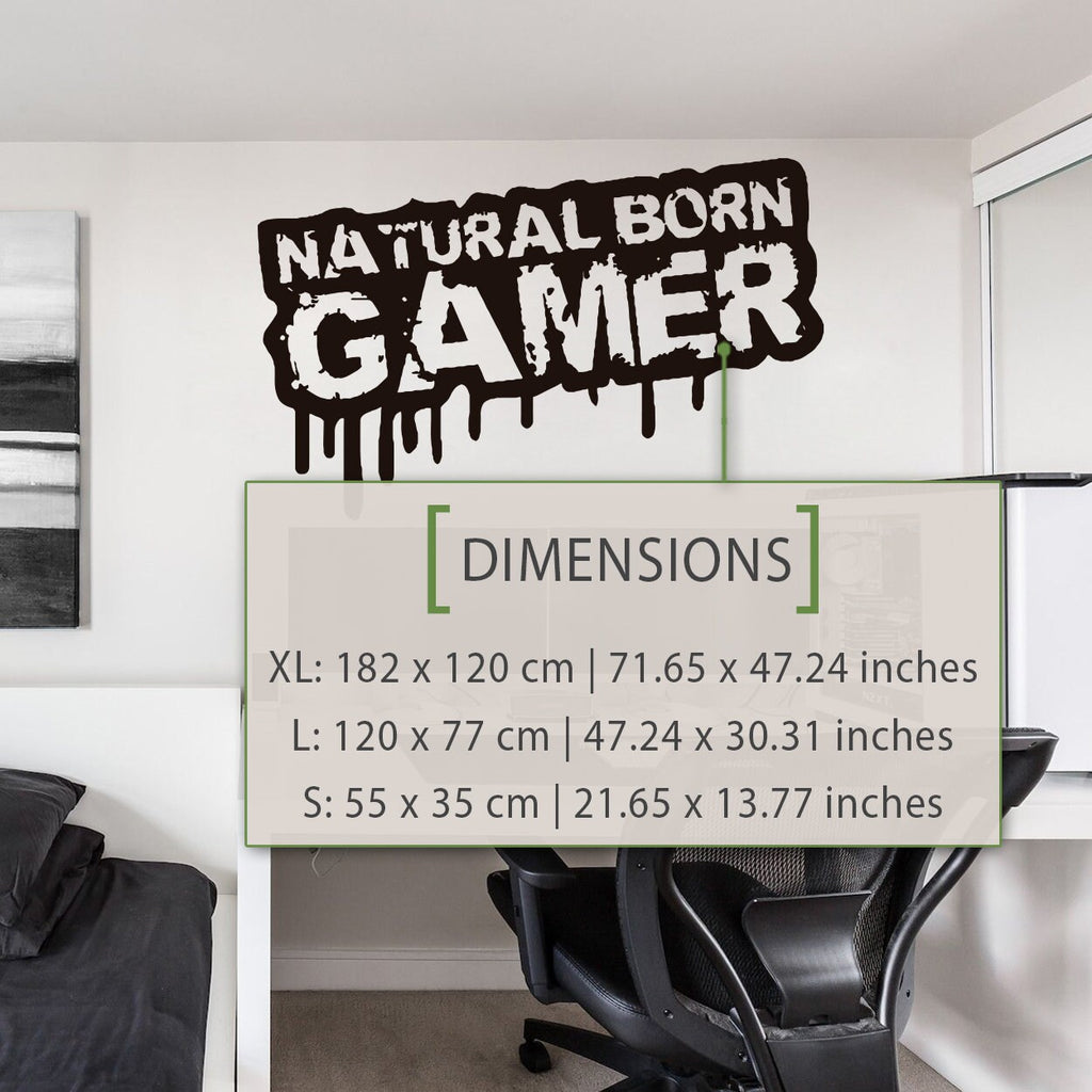 Natural Born Gamer Wall Decal: Gaming Room Decor