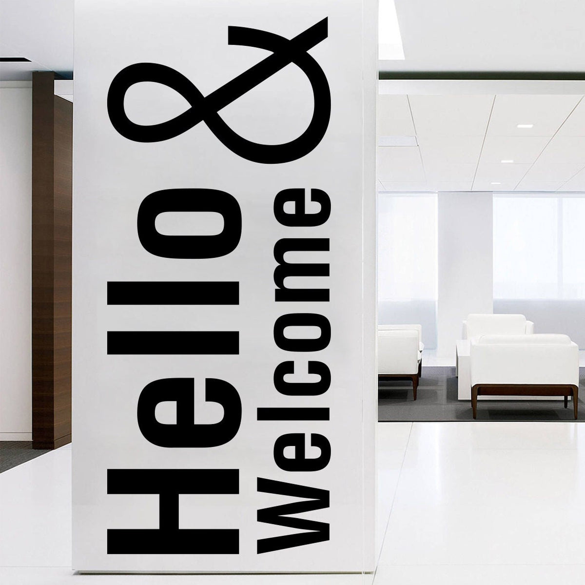 Hello & Welcome Office Wall Decal: Lobby Decor