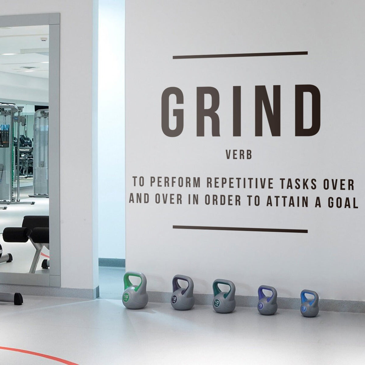 Grind Definition Wall Decal: Motivational Office Decor