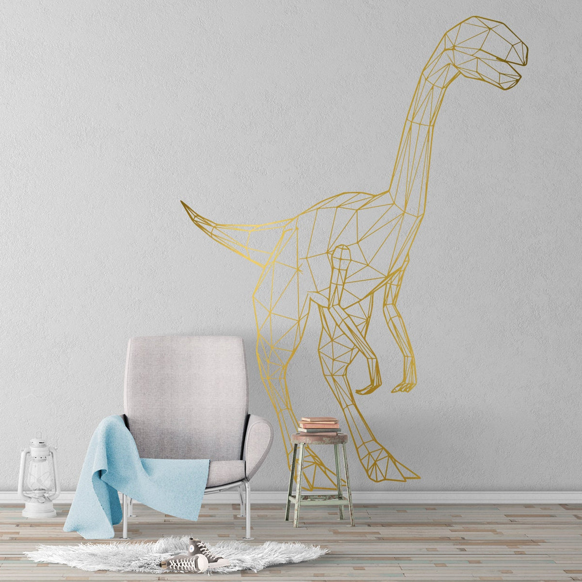 Geometric Dinosaur Wall Decal: Removable Kids Room Decor