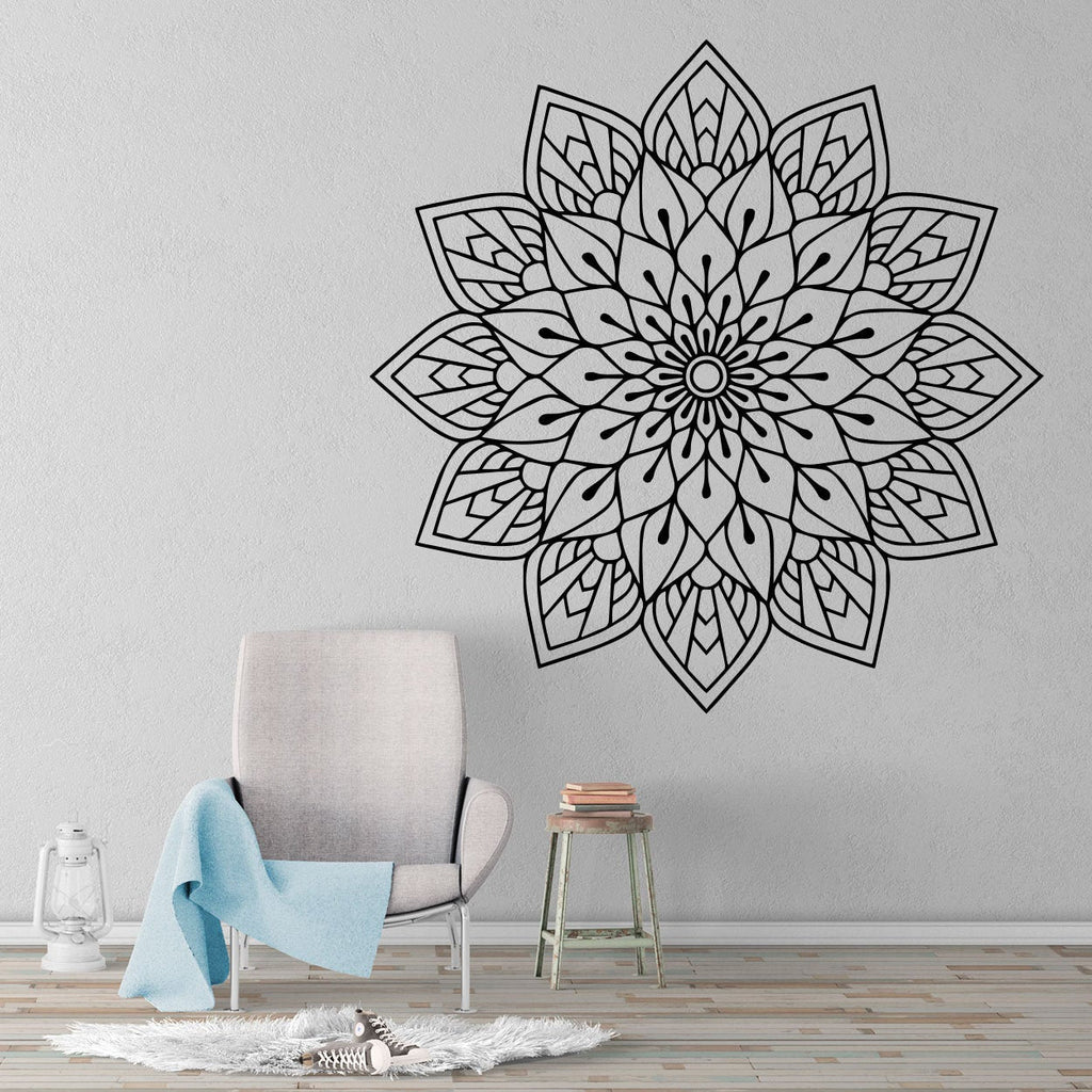 Sacred Geometry Mandala Wall Decal: Bohemian Home Decor