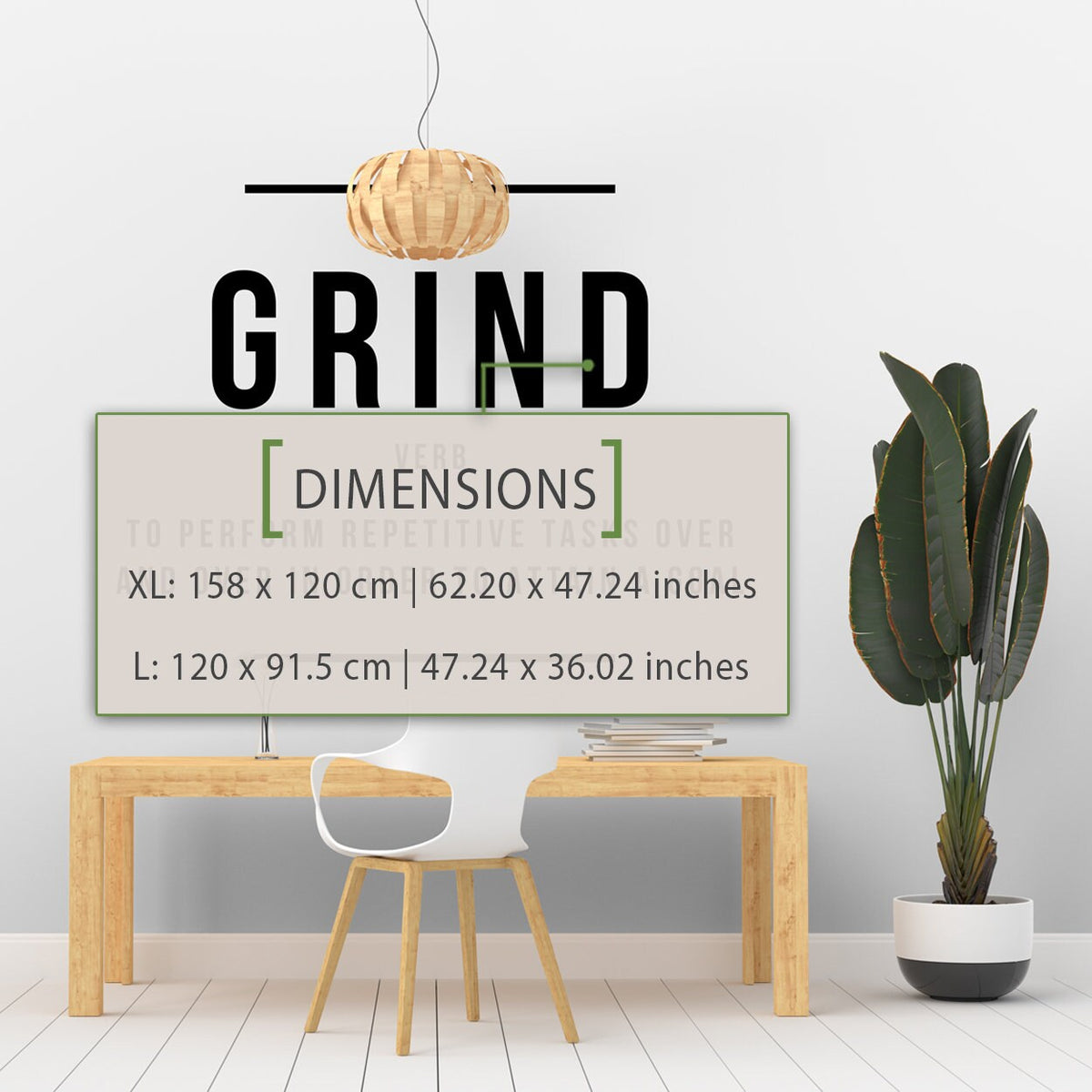 Grind Definition Wall Decal: Motivational Office Decor