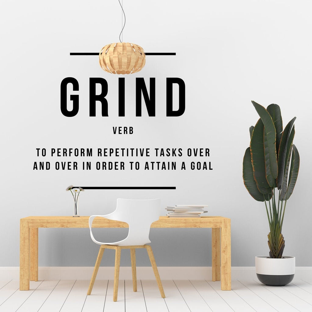 Grind Definition Wall Decal: Motivational Office Decor