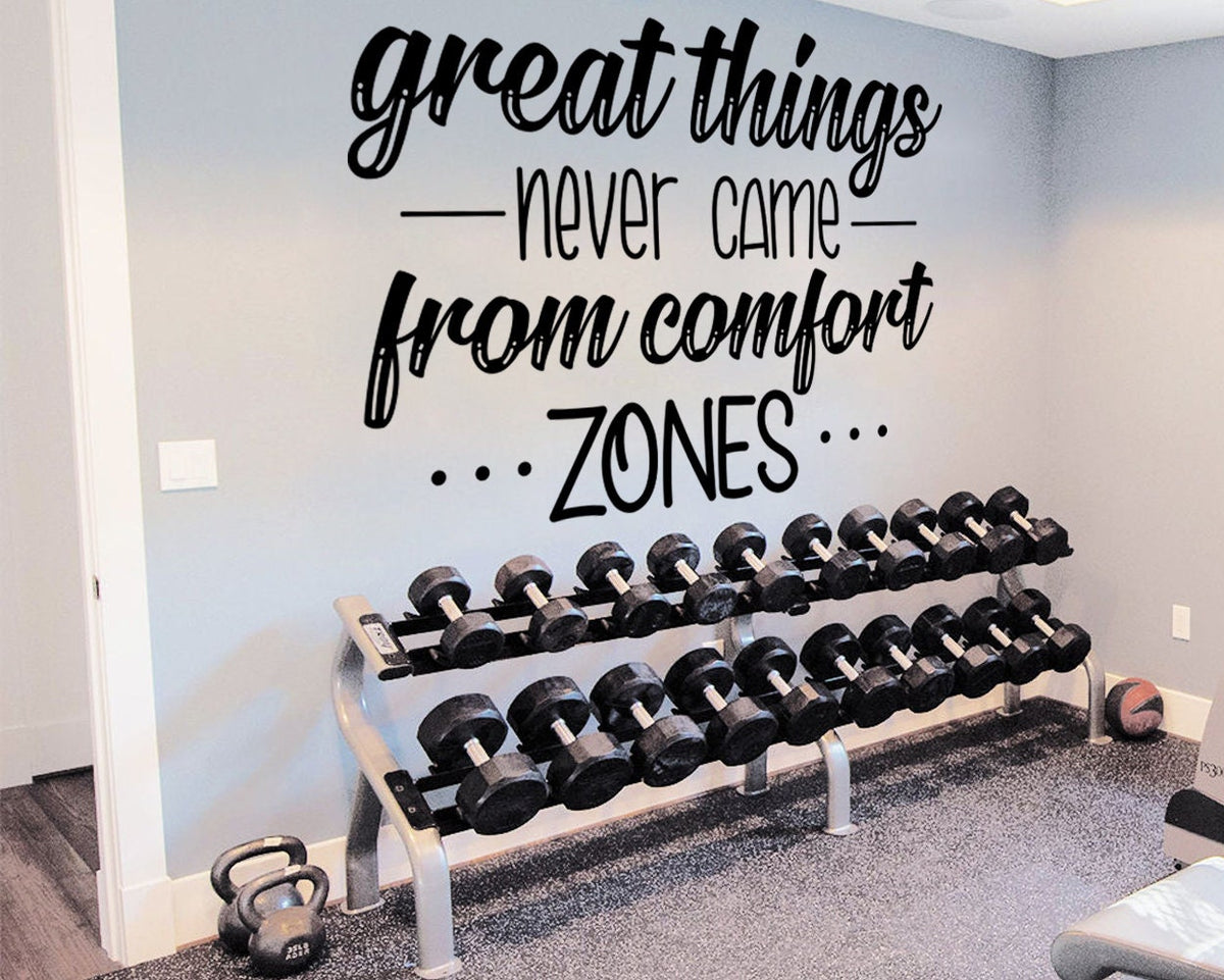 Motivational Office Wall Decal: Comfort Zone Quote, Vinyl Art