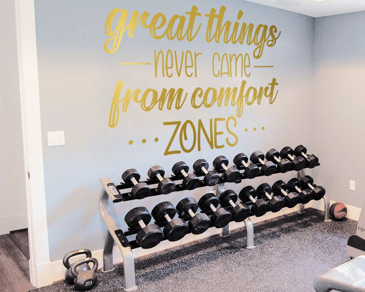 Motivational Office Wall Decal: Comfort Zone Quote, Vinyl Art