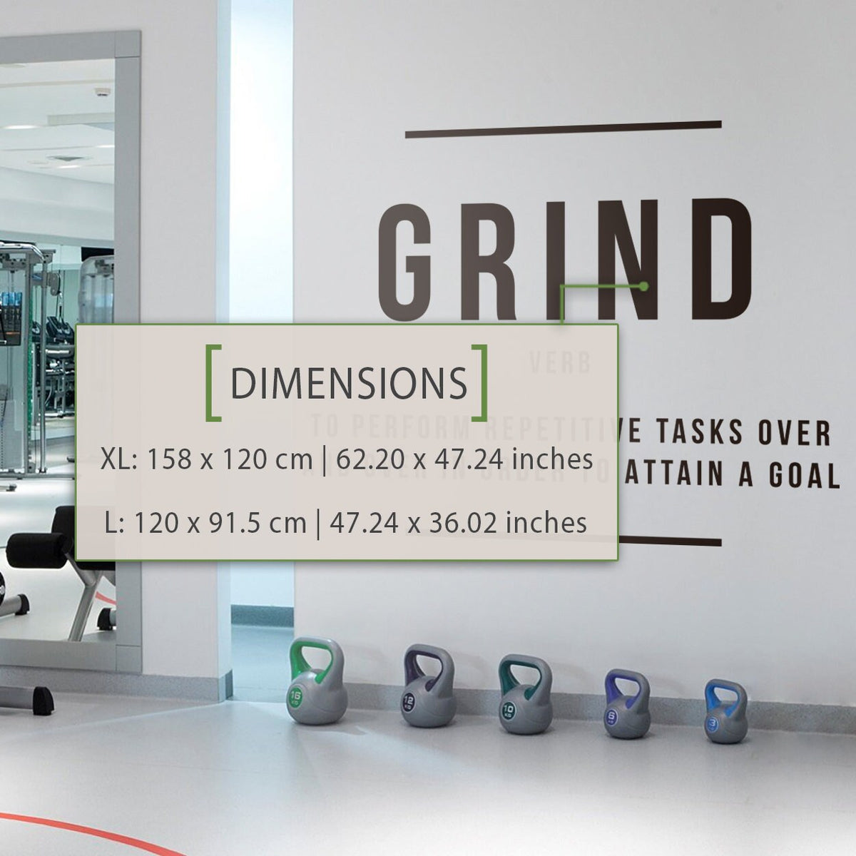 Grind Definition Wall Decal: Motivational Office Decor