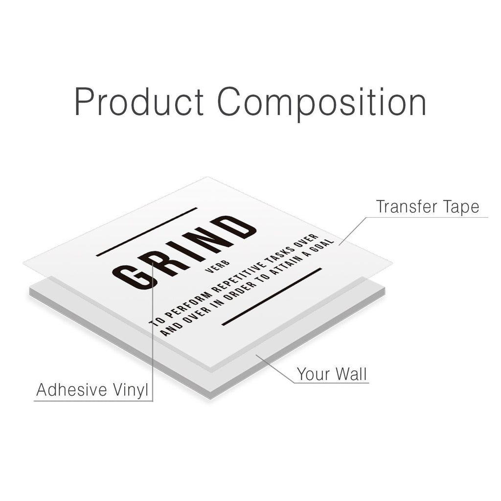 Grind Definition Wall Decal: Motivational Office Decor