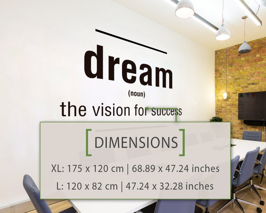 Dream Office Wall Decal: Inspiring Motivational Art