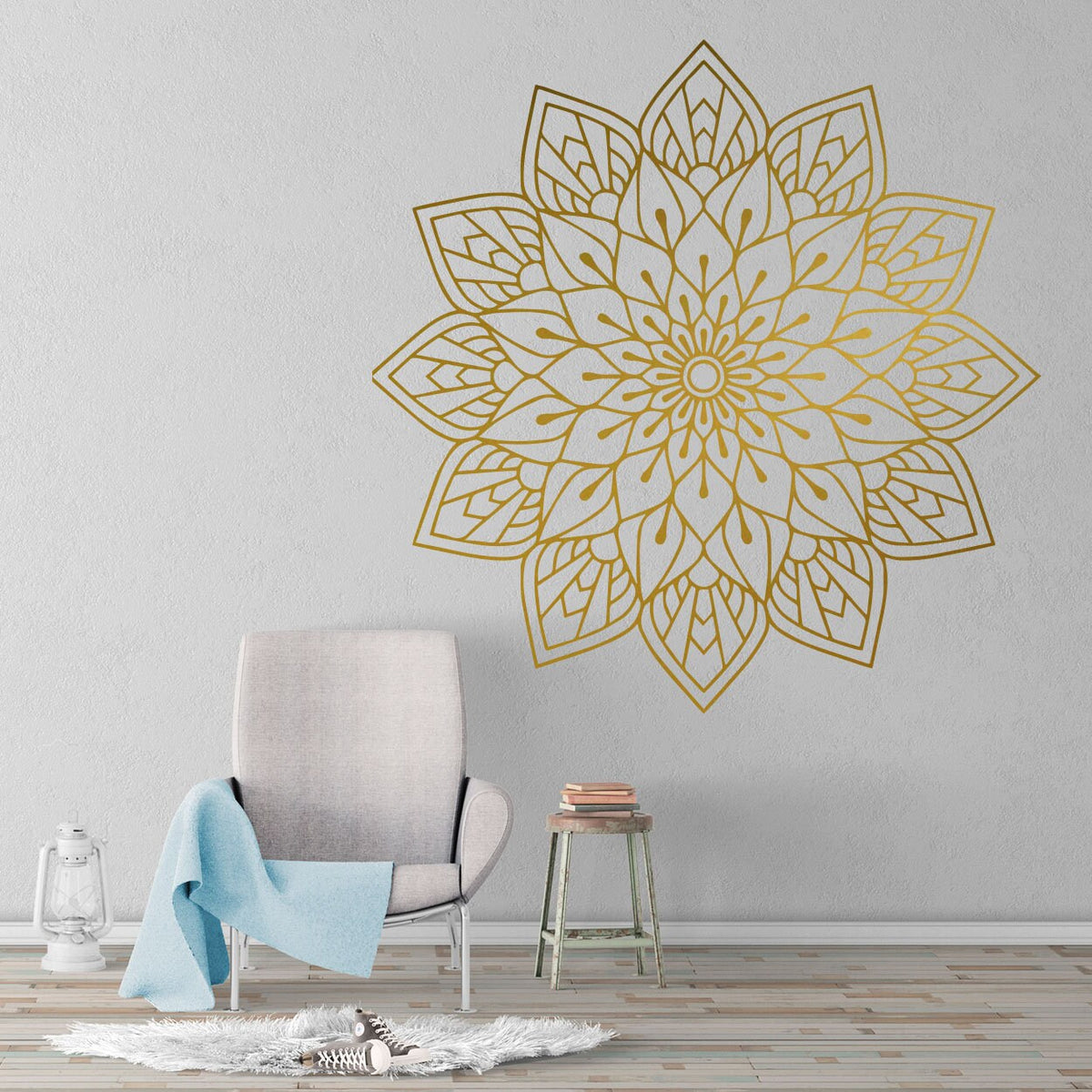Sacred Geometry Mandala Wall Decal: Bohemian Home Decor