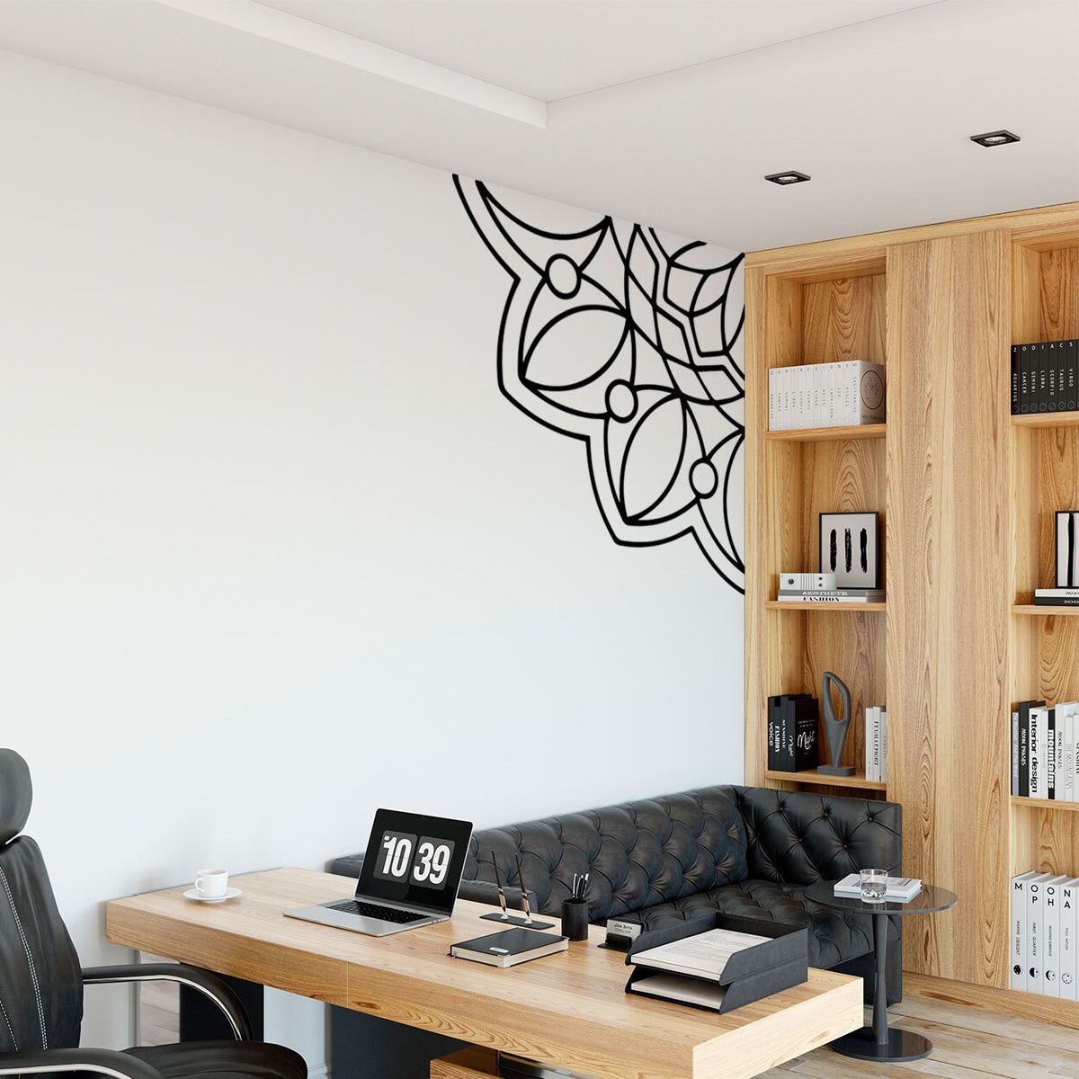 Minimalist Mandala Wall Decal: Geometric Scandinavian Decor