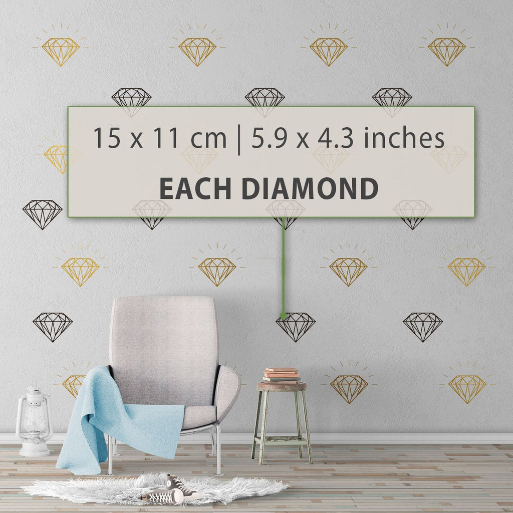 Geometric Diamond Wall Decals: Bedroom Decor, Set of 20