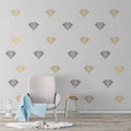 Geometric Diamond Wall Decals: Bedroom Decor, Set of 20