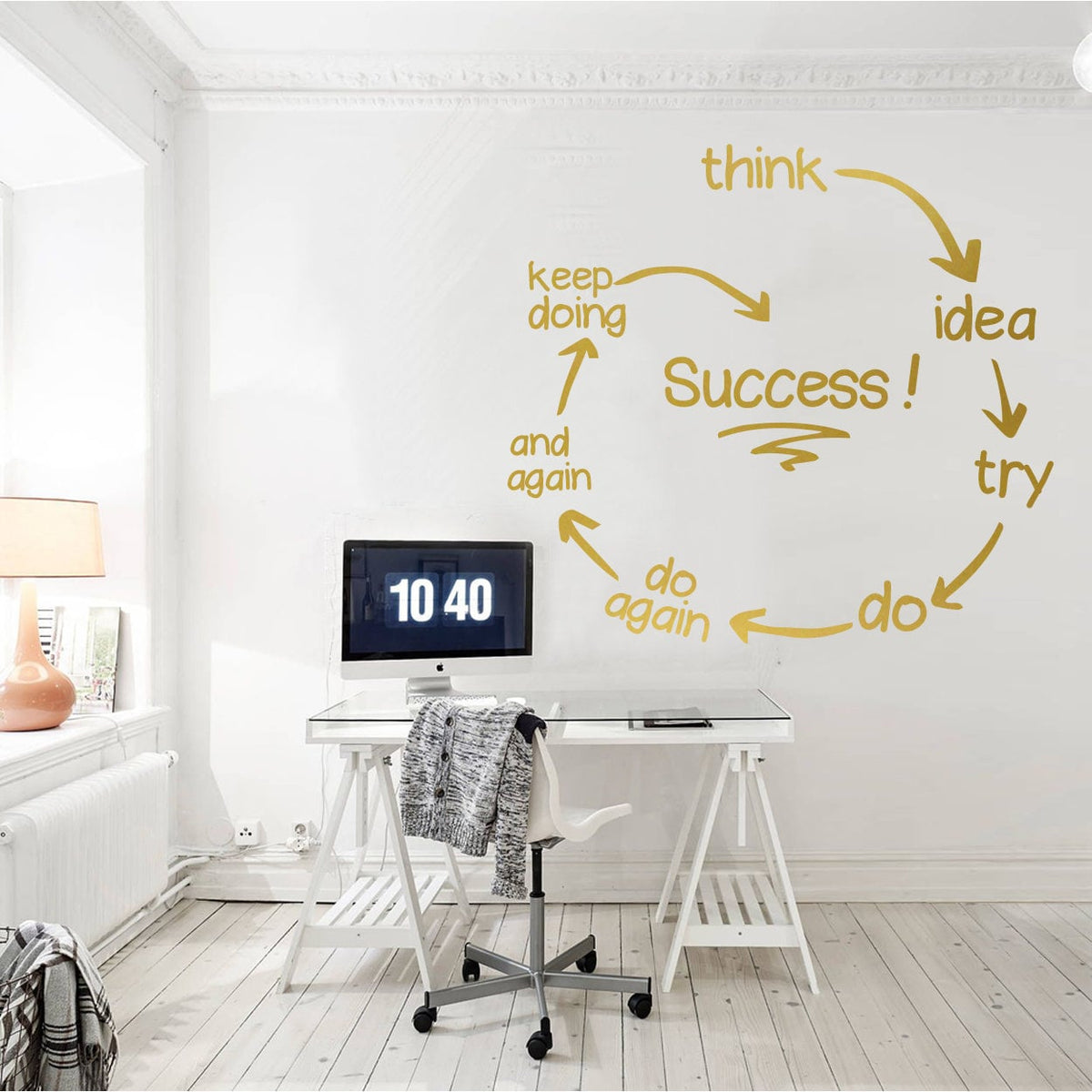 Success Cycle Vinyl Wall Decal, Office Decor, Entrepreneur Art (46.45 x 42.51 inches)