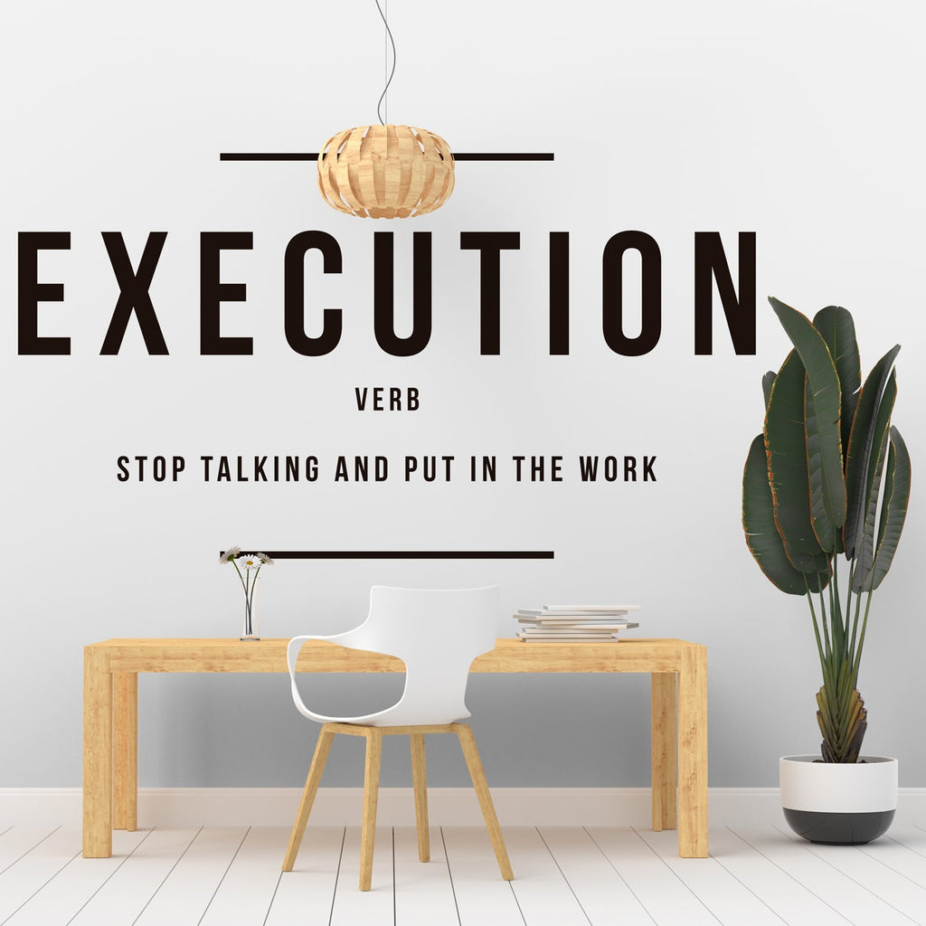 Execution, Execution Definition, Office Wall Art, Office Wall Decals, Office Wall Decal, Gym Wall Decal, Gym, Office Decor, Decals, Stickers