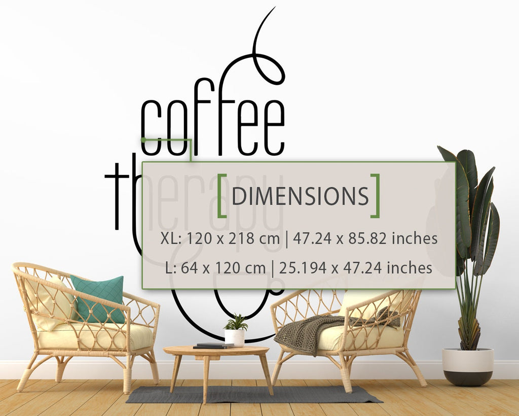 Coffee Therapy Wall Decal: Coffee Office Decor