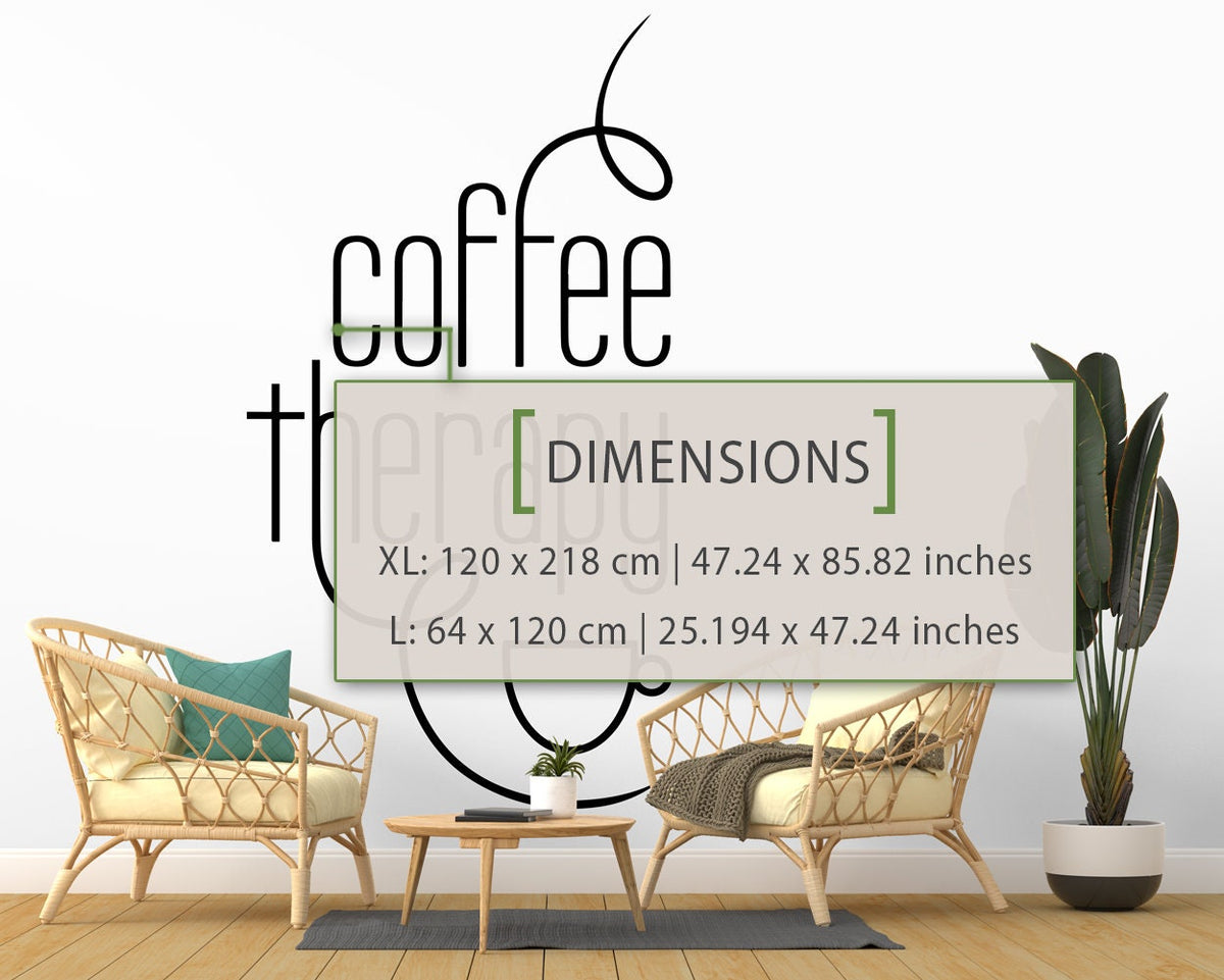 Coffee Therapy Wall Decal: Coffee Office Decor