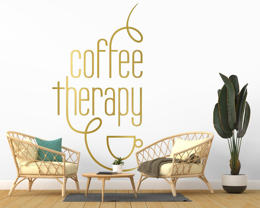 Coffee Therapy Wall Decal: Coffee Office Decor