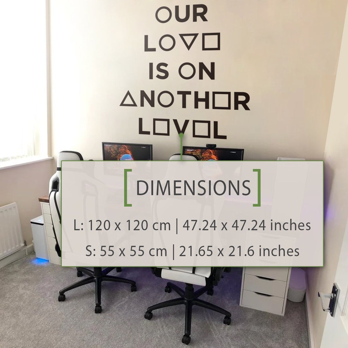 Our Love Is on Another Level Wall Decal, Gamer Couple Room Decor, Vinyl Sticker