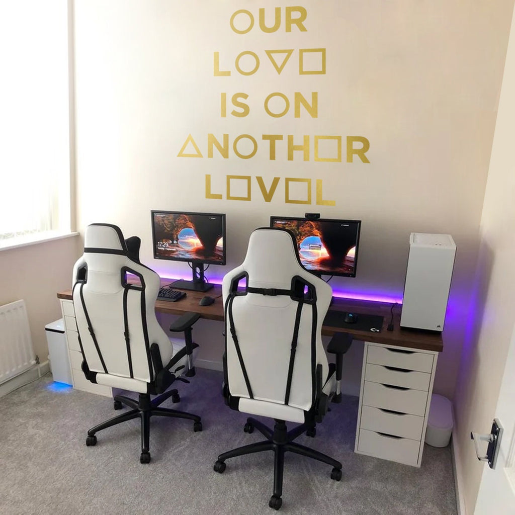 Our Love Is on Another Level Wall Decal, Gamer Couple Room Decor, Vinyl Sticker