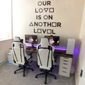 Our Love Is on Another Level Wall Decal, Gamer Couple Room Decor, Vinyl Sticker