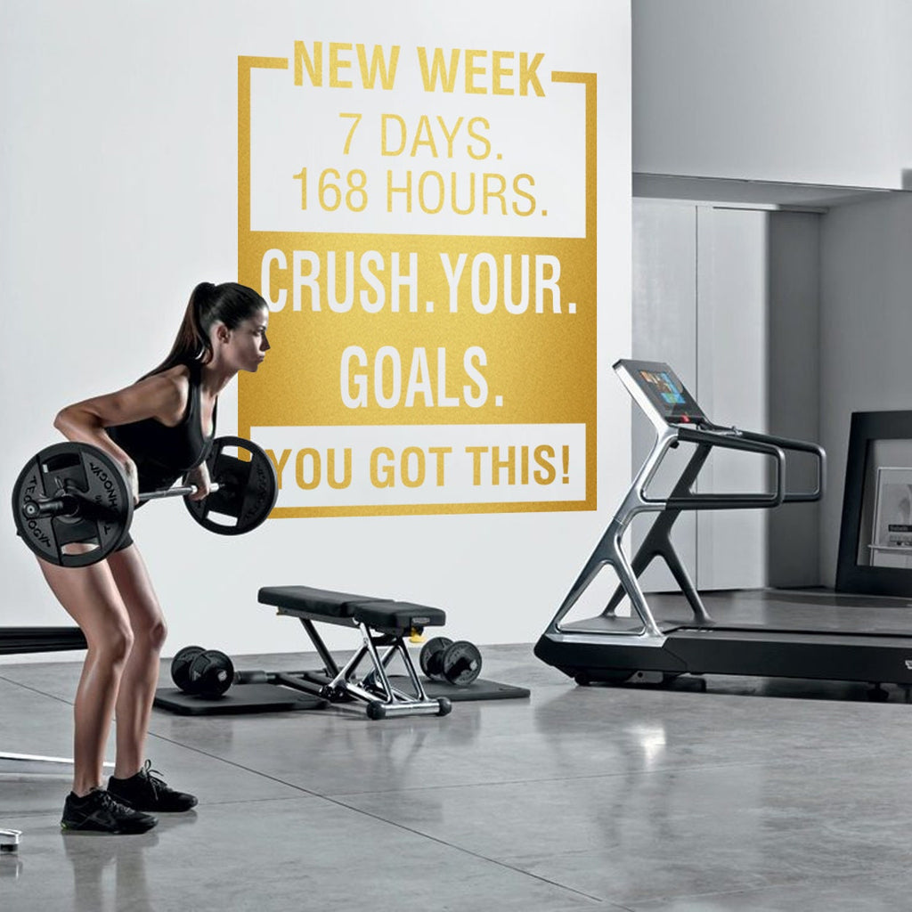 Crush Your Goals Gym Wall Decal: Motivational Exercise Sticker