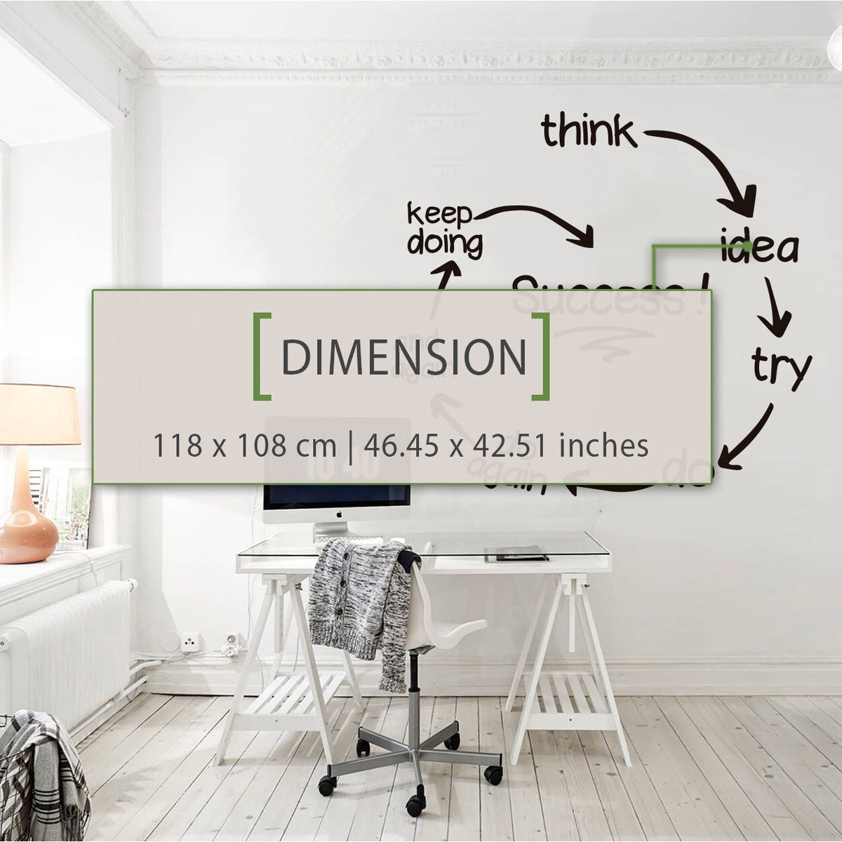Success Cycle Vinyl Wall Decal, Office Decor, Entrepreneur Art (46.45 x 42.51 inches)