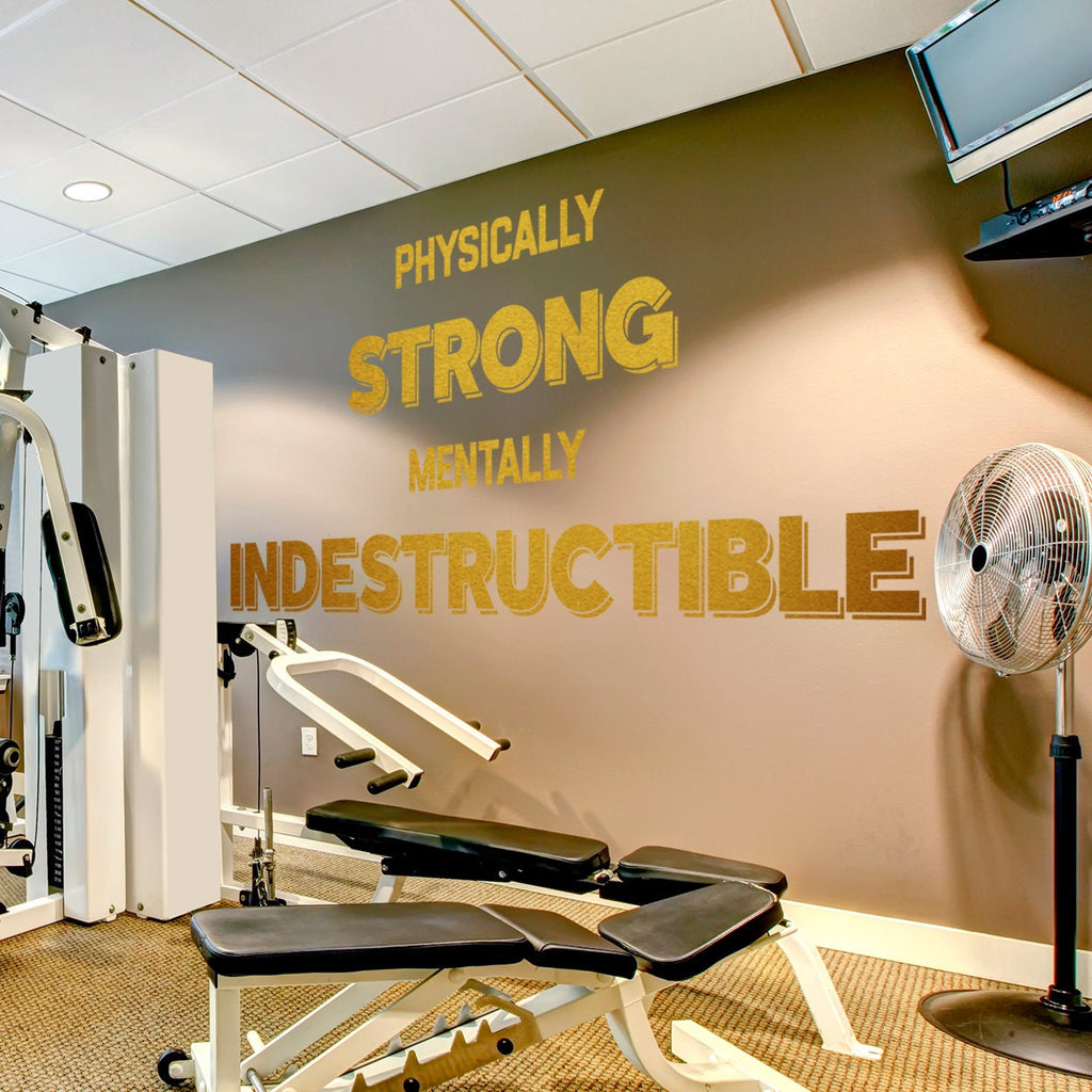 Gym Wall Decal: Strong, Indestructible Exercise Motivation