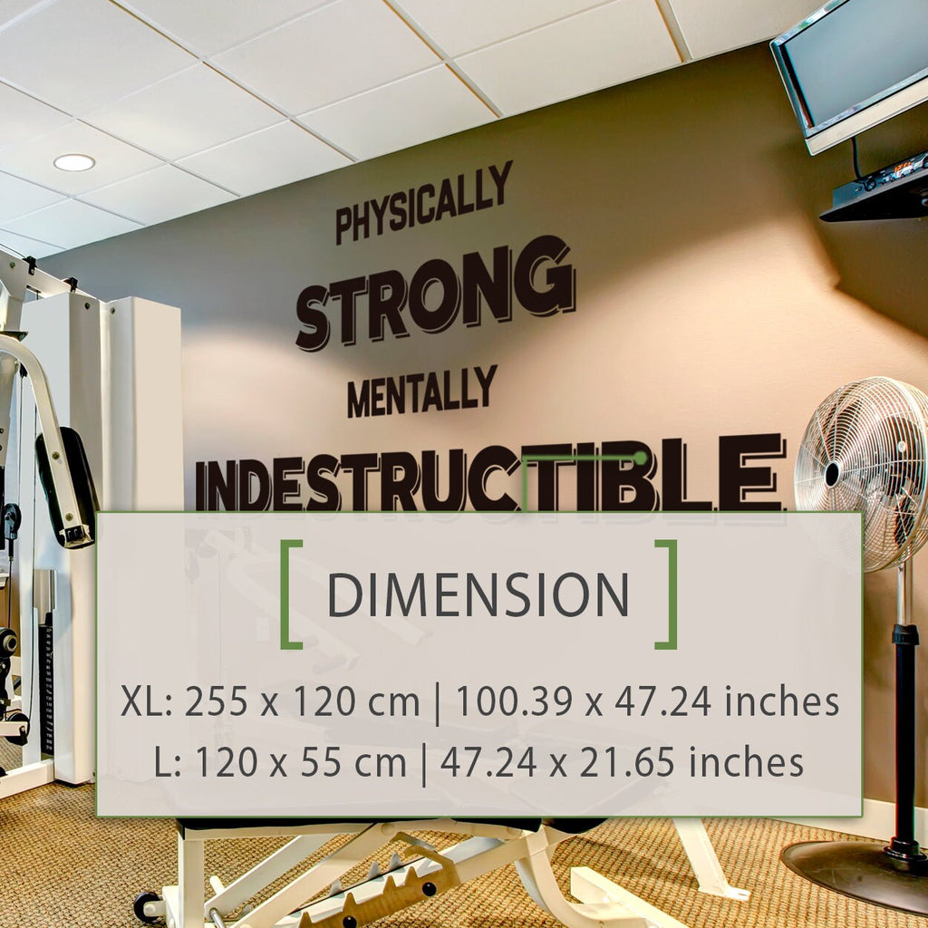 Gym Wall Decal: Strong, Indestructible Exercise Motivation