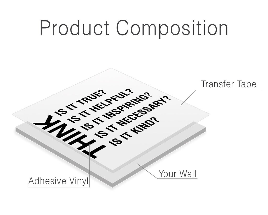 Think Motivational Office Wall Decal: Workplace Typography Art