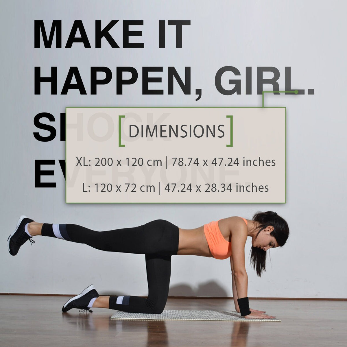 Shock Everyone Vinyl Wall Decal: Gym Decor, Empowered Women, Fitness Gift