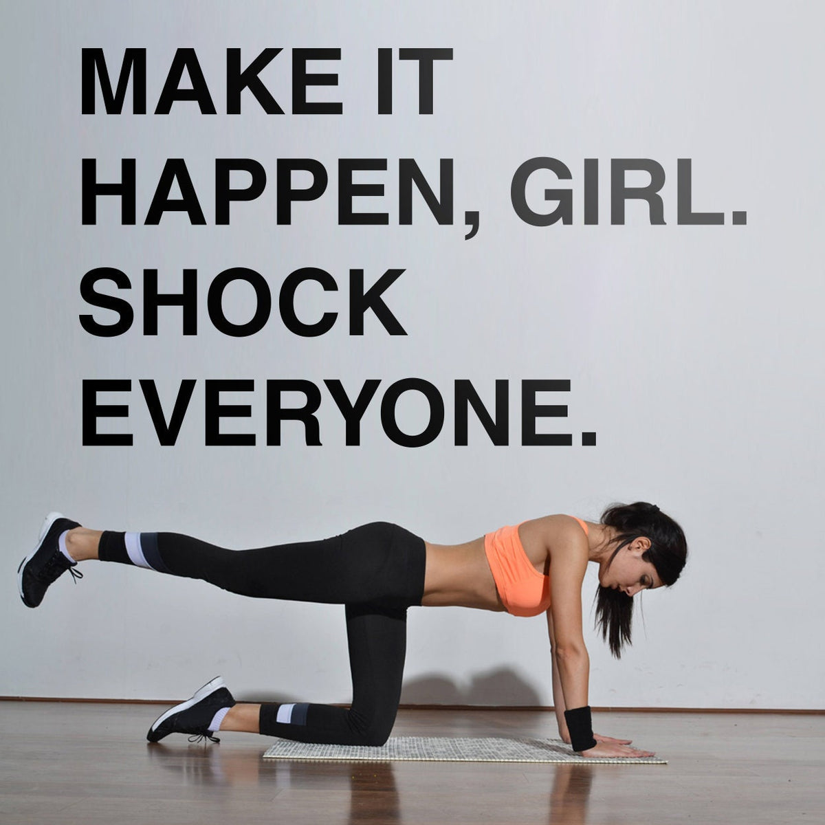 Shock Everyone Vinyl Wall Decal: Gym Decor, Empowered Women, Fitness Gift