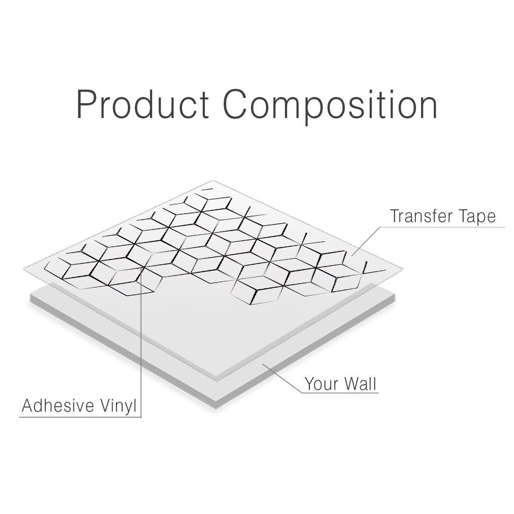 Geometric 3D Cubes Vinyl Wall Decal: Modern Home & Office Art