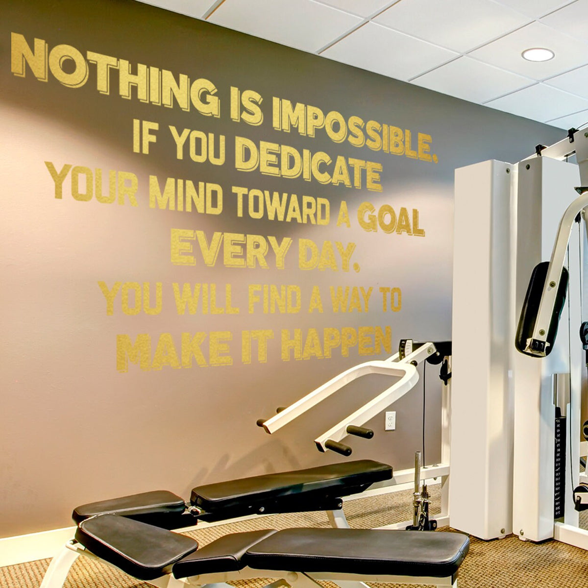 Gym Wall Decal: Motivational Fitness Quotes, Home Gym Decor